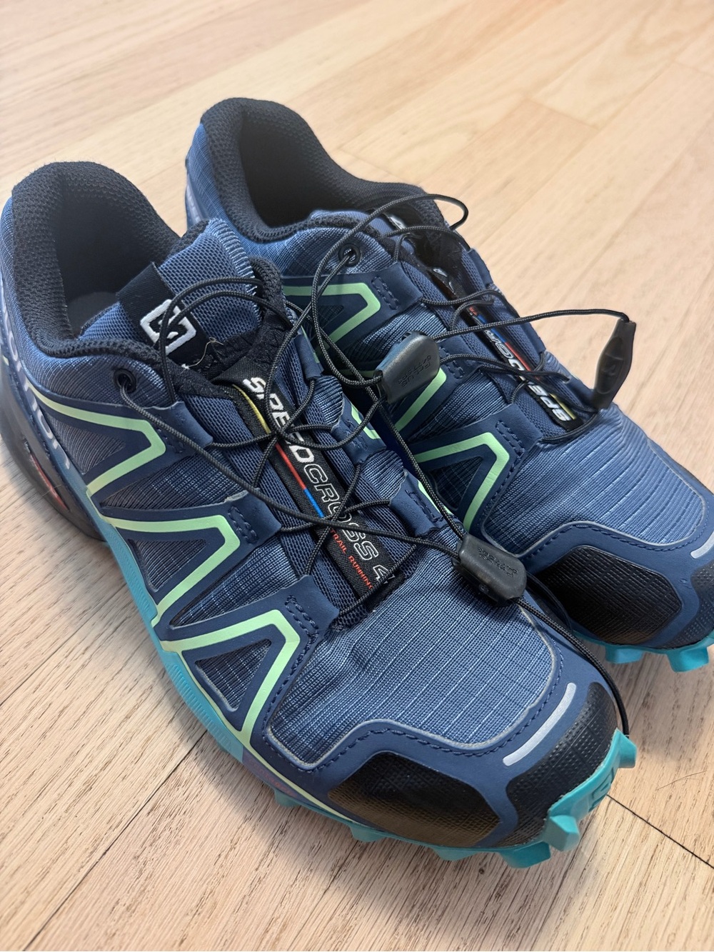 Salomon Speedcross 4 Women’s Trail Running Shoes Blue Green Size 7